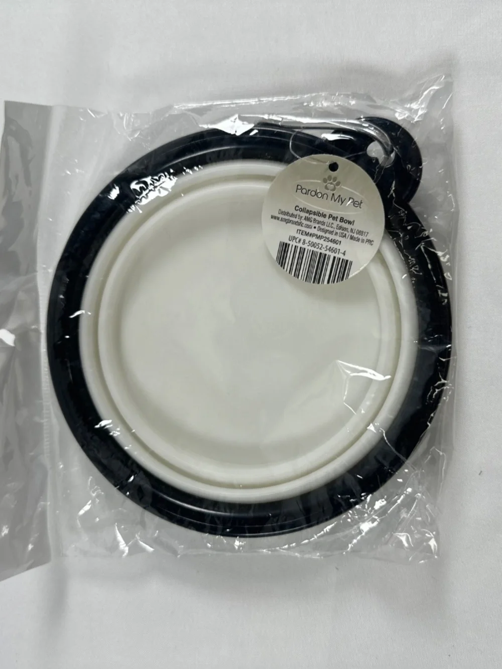 Pardon My Pet Collapsible Pet Bowl, White, NWT